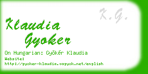 klaudia gyoker business card